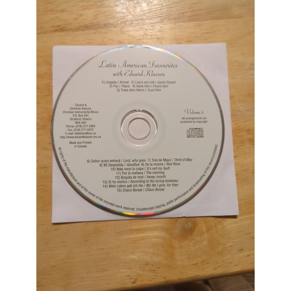 Latin American Favourites with Eduard Klassen Disc Only